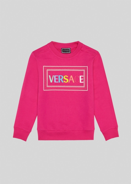 Versace Embroidered 90s Vintage Logo Sweatshirt Tjej - 716350AMT